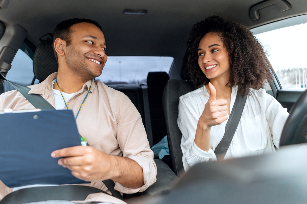 Get,Your,Driving,License.,Happy,Arabic,Driver,Woman,Gesturing,Thumbs